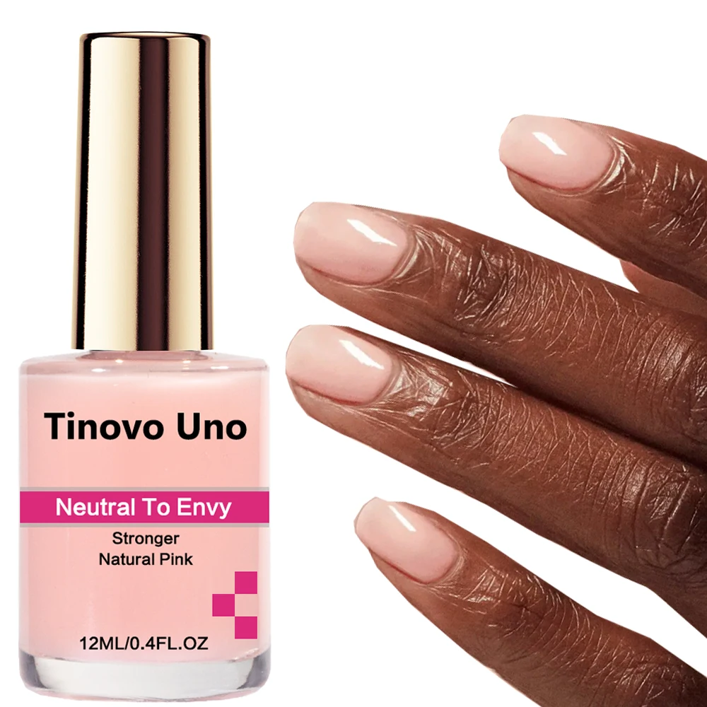 Tinovo Uno Nail Strengthener Natural Pink Color Neutral Envy 12ML Quick Dry Nail Growth Base Oil Polish Manicure Art