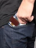 Mens PU Leather Magnetic Money Clip Mini Wallet Currency Cash Clip ID Card Clip Slim Vintage Portable Business Card Holder 4