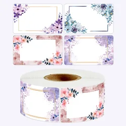 Pack of 50-250 Floral Name Labels - Blank Date Stickers for Kitchen, Refrigerator, and Freezer Storage (QY2086-100pcs)