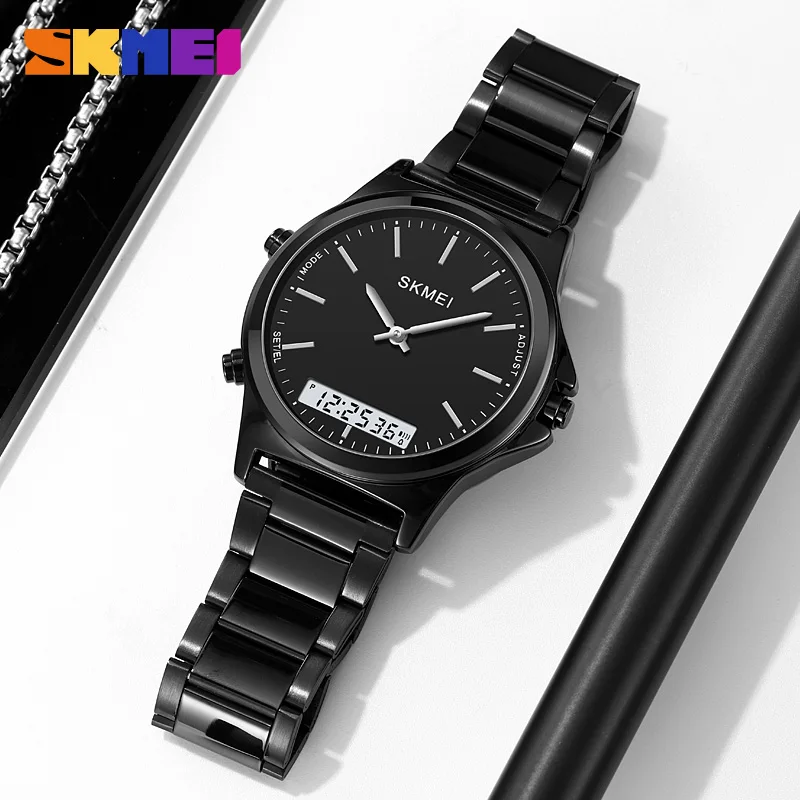 SKMEI Fashion Sport Multifunction Watch For Men 3Time Date Stopwatch Alarm Quartz LED Digital Wristwatch Waterproof Male Clock
