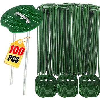Wholesale U-Shaped Garden Pins Landscape Staples Stakes Staples Heavy Duty Yard Lawn Tent Stake Securing Pegs Spike Fence Stake
