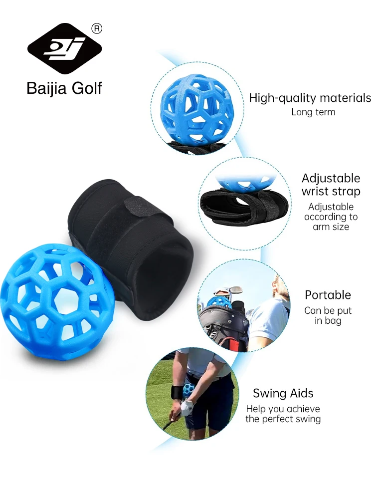 BaiJia Golf Swing Posture Corrector Trainer Ball Portable Golf Swing Training Aid Ball AdjustableWrist Sieeve Training