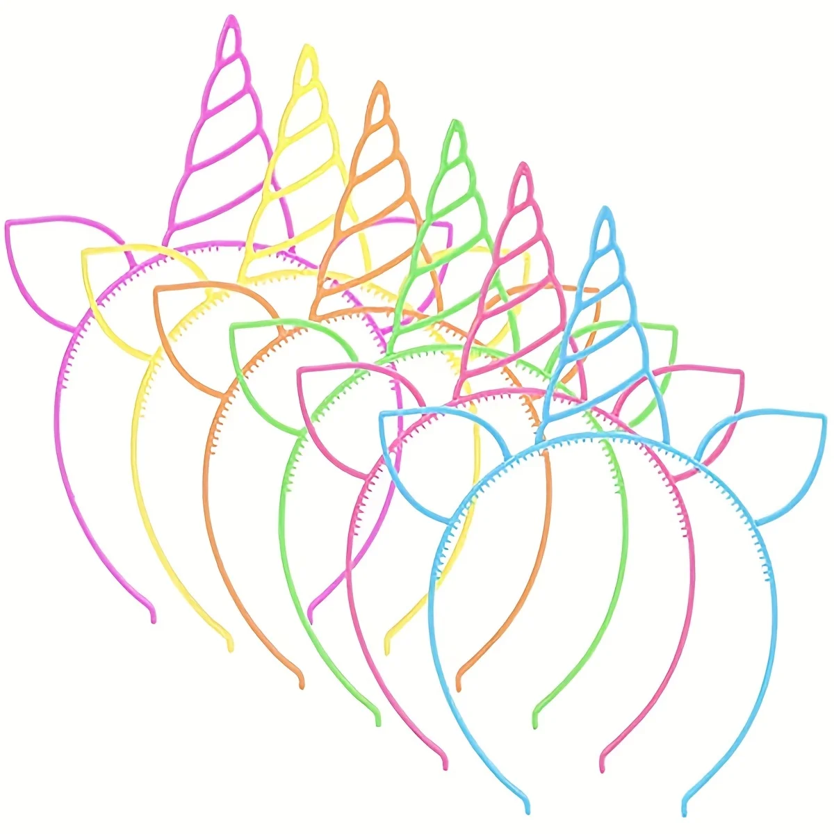 6Pcs Unicorn Birthday Party Favors Unicorn Headbands for Girls Halloween Christmas Party Supplies Gift Cosplay Plastic Hairbands hair accessories hair headband