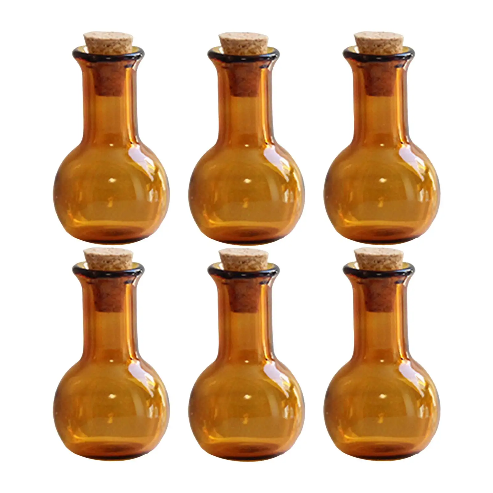Mini Glass Bottles 6Pcs with Cork Drifting Bottle Wishing Bottle Cute Empty glass bottles mini glass bottles
