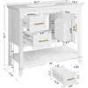 Bathroom Vanity with Sink,36"Modern Undermount Bathroom Sink Cabinet with 4 Drawers&Open Shelf,Vanity Sink with Charging Station 3