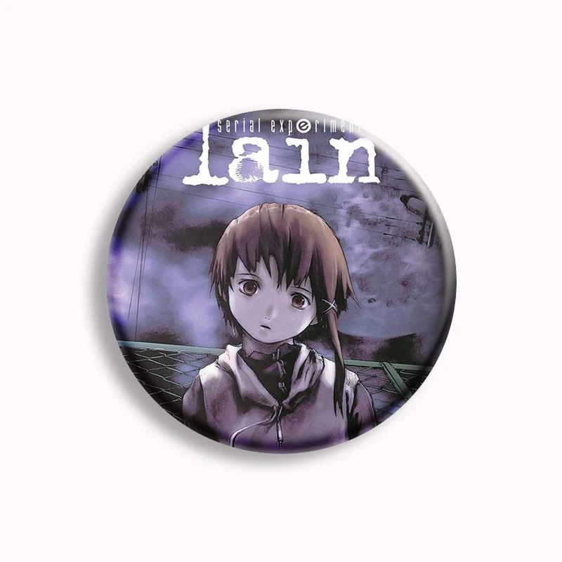 Anime Serial Experiments Lain Button Pin Cartoon Love Lain Brooch