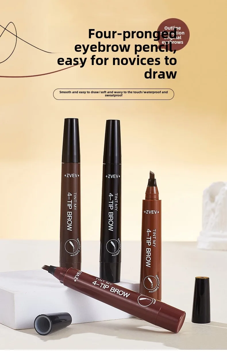 Description Picture 2 of itemEyebrow pencil tattoo pen cosmetics long-lasting liquid eyebrow pencil oblique head eyebrow pencil for girls