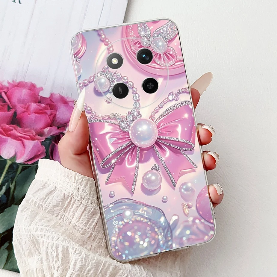 Colorful Painted Clear Silicone Case for Honor Smartphone - Soft Protective Cover