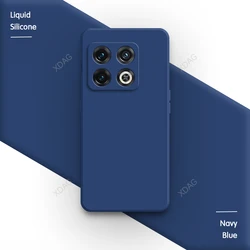 Premium Soft Silicone Phone Case with Classic Square Design and Enhanced Camera Protection - OnePlus 10T (Navy Blue)