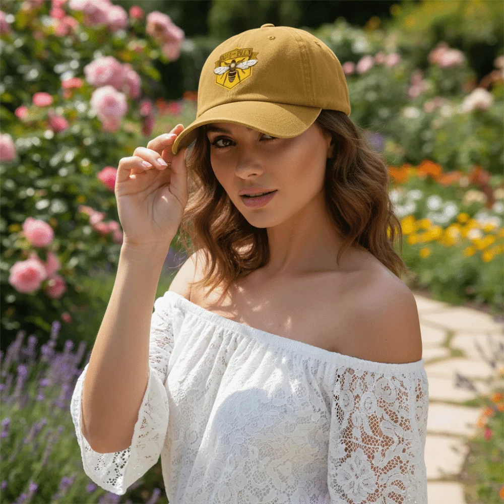 SAVE BEES 프린트 바이저 야구 모자 조절 가능한 워싱 코튼 야구 모자 페이디드 아웃도어 레저 카스켓