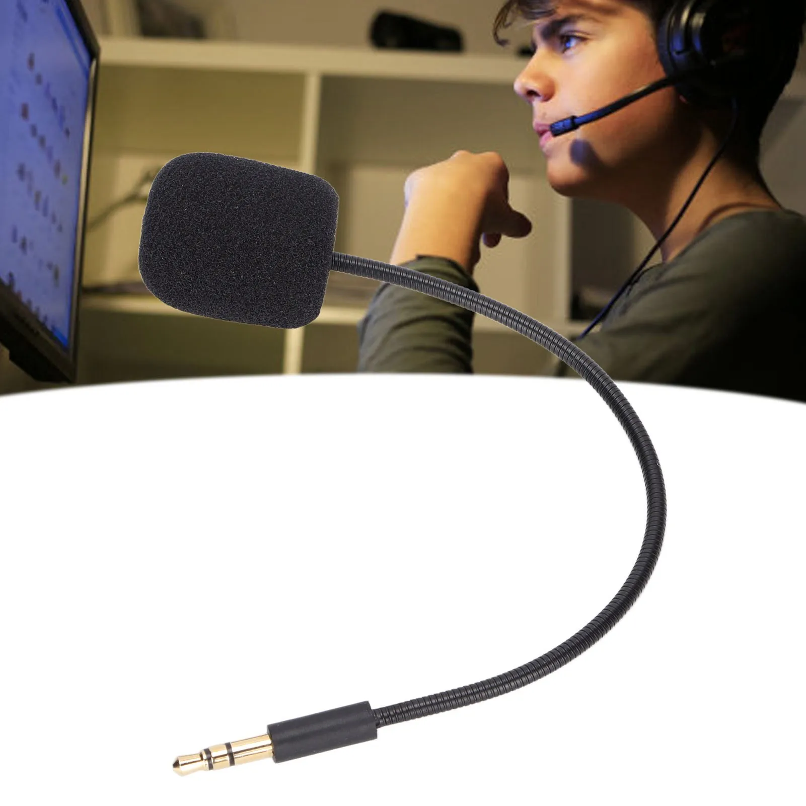 Microphone Replace Headset Microphone Replacement of Headset Microphone 3.5mm Game Controller Replacement Microphone