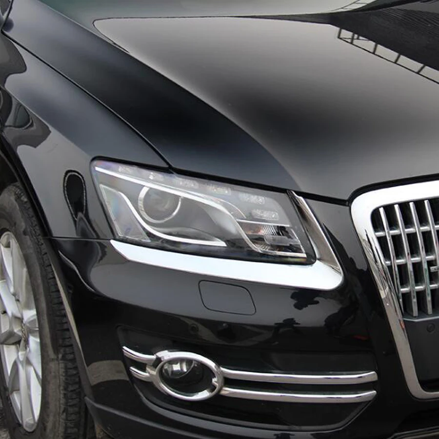 

Chrome ABS Car Front Headlight Lamp Eyelid Eyebrow Cover Trim Strip Styling For Audi Q5 2009 2010 2011 2012 Exterior Accessories