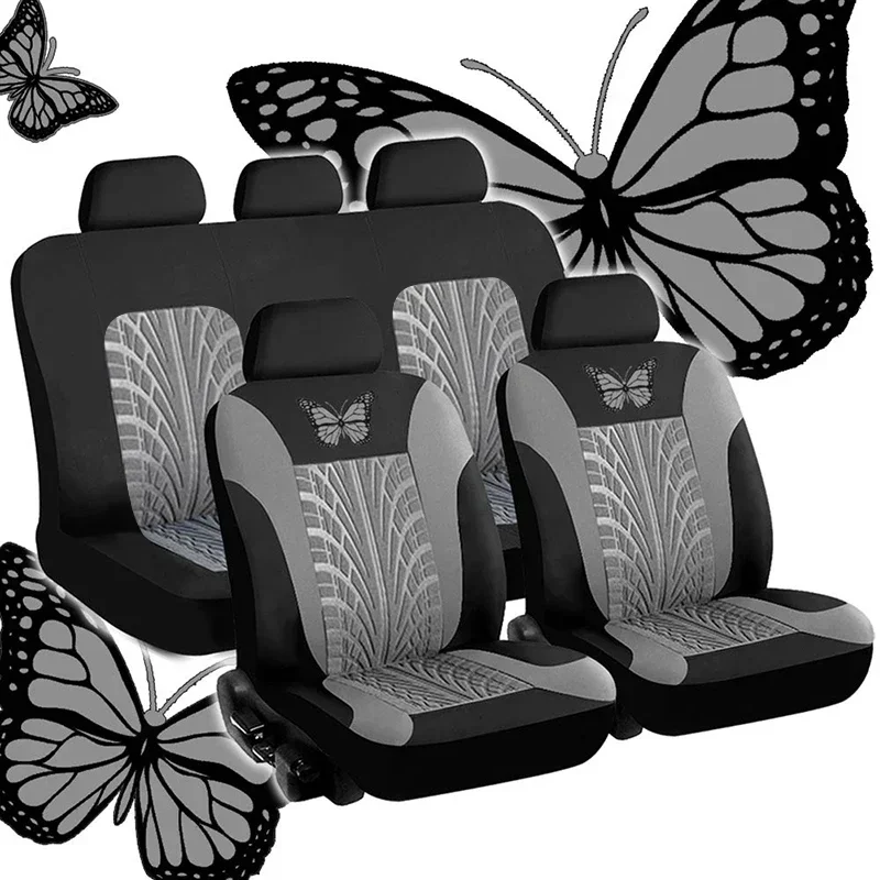 Butterfly Glamour Car Seat Cover Set - Premium Bronzing, Universal Fit, Fashionable, Durable & Comfortable