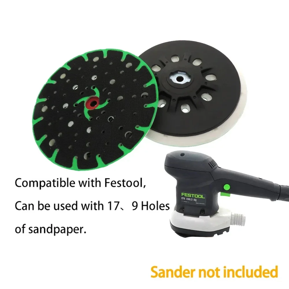 6 Inch 150mm Multi-Hole Dust Free Sanding Pad Sander Backing Pad Hook Loop for Festool Sander Sanding Disc Polishing Grinding poliwell 6 inch 150mm hook