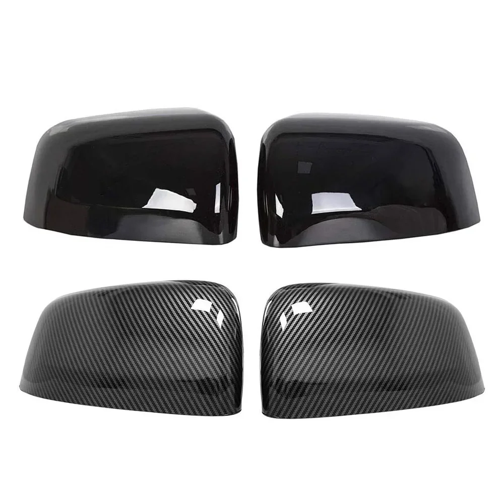2PCS Carbon Fiber Style Rearview Mirror Covers For Jeep Grand Cherokee 2011-2019 - ABS Plastic Replacement