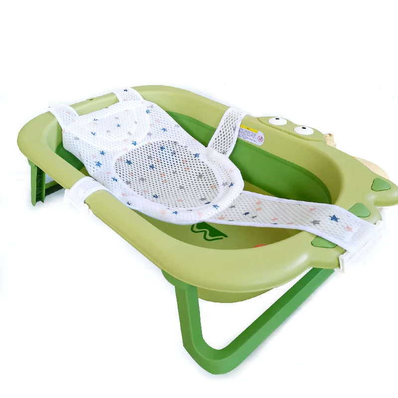 Baby Shower Bath Tub Pad & Chair Foldable Bath Seat Support Mat Newborn Bathtub  Pillow Infant Anti-Slip Soft Comfort Cushion