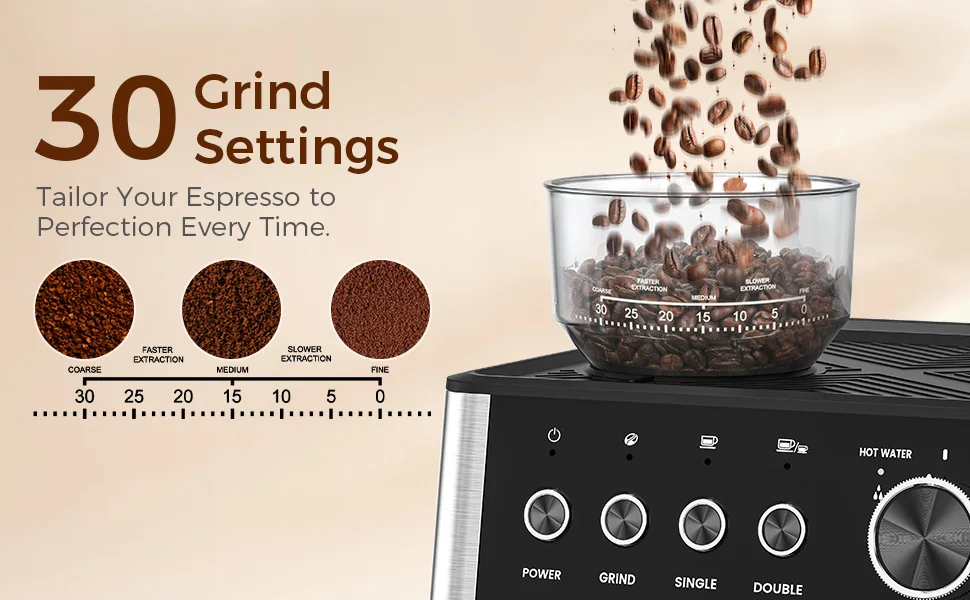 Coffee Espresso Machine Integrated Coffee Grinder