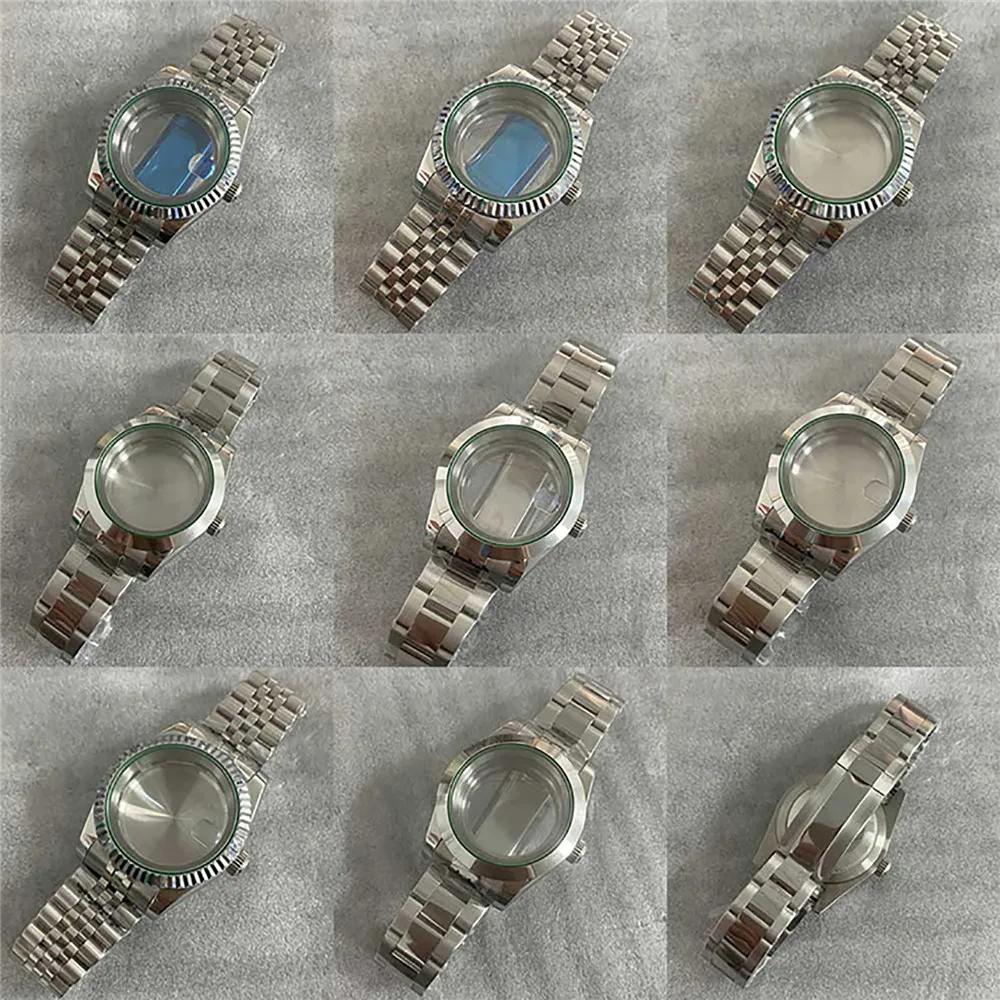 

39mm Oyster Perpetual Case / Fluted Bezel Magnifier Sapphire Glass Stainless Steel Jubilee Band For NH35/NH36 Movement