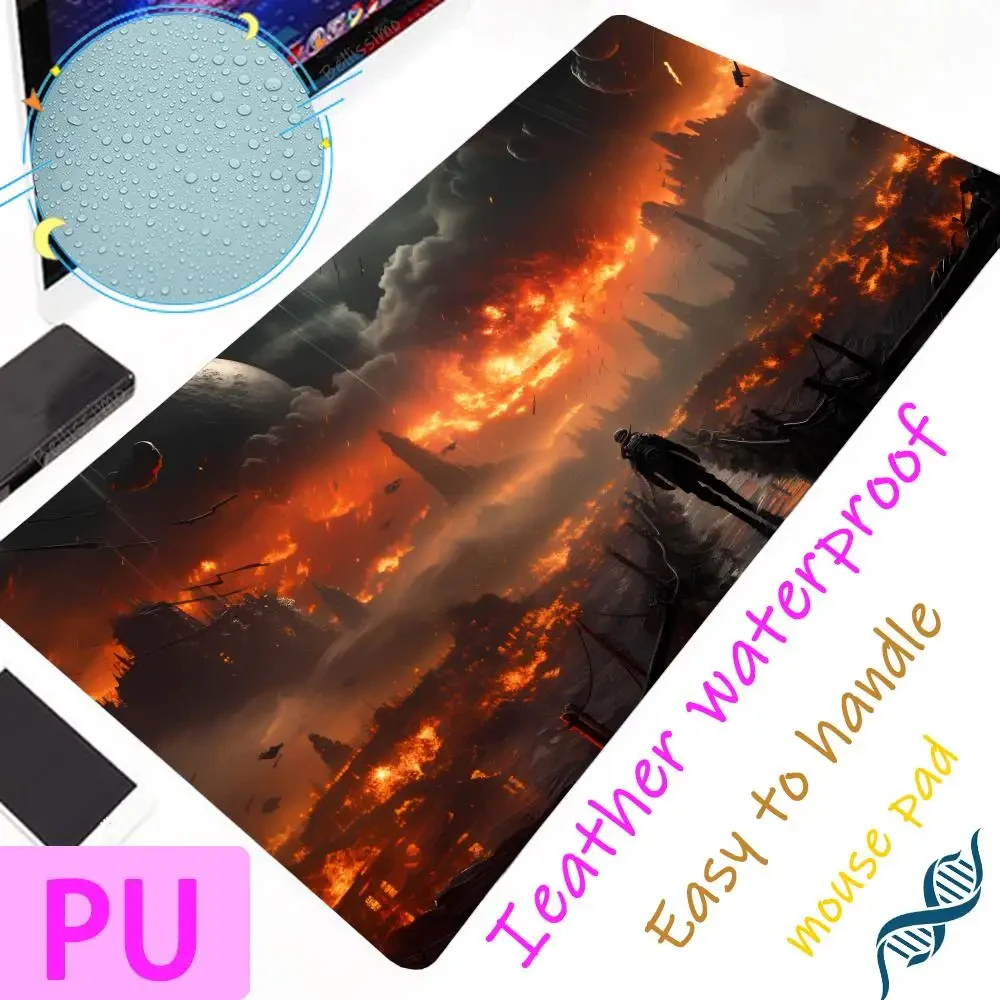 

XXL Leather PU Mouse Pad Gamer Keyboard Pad Game Popular Gamer H-Helldivers 2 Desktop Protection Laptop Large Cartoon Desk Pad