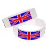 1 PC One Inch Wide British Flag Silicone Wristband Sport Rubber Bracelet White Bangle 5