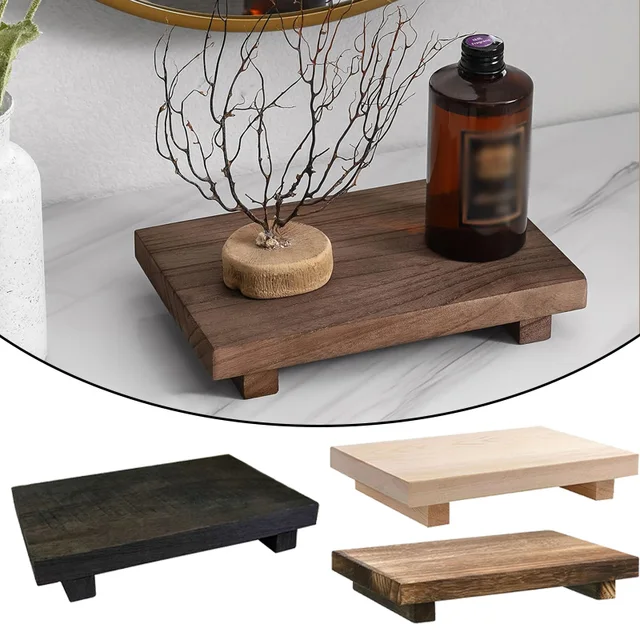 Vassoio da bagno in legno retrò Vanity Hands Sapone Portaoggetti per candele profumate Vassoio per condimenti da cucina Decorazione domestica per Lr Bth ecc. 1