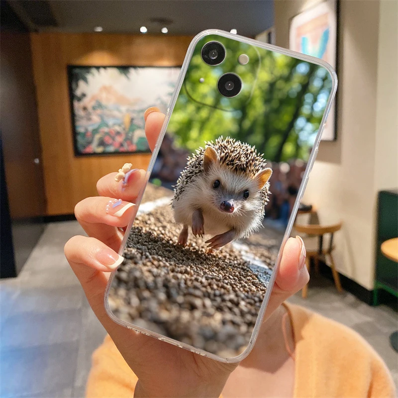 Charming Little Hedgehog Soft TPU Clear Phone Case