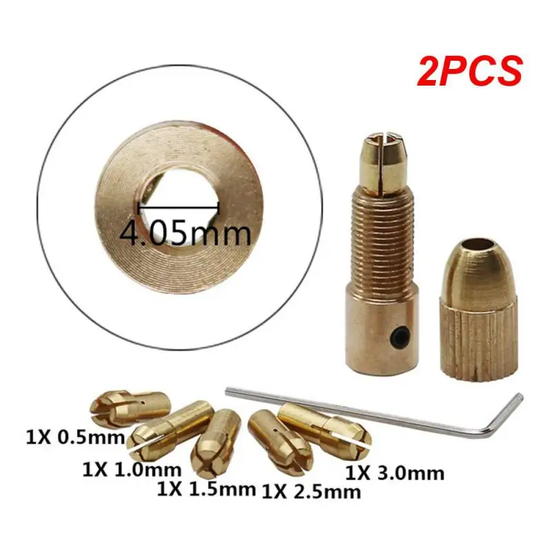 

Набор из 2 медных цанг, мини сверлильные патроны для вала электродвигателя, сверло, инструмент, патрон, адаптер быстрого отсоединения, БЕСКЛЮЧЕВОЙ переходник