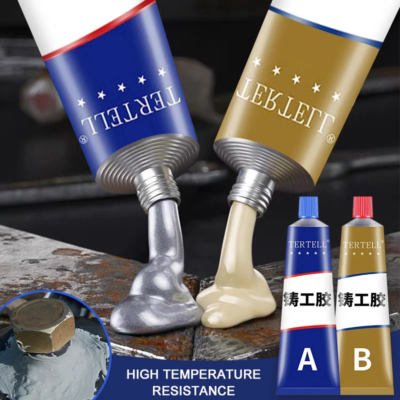 Glue for Metal Repair Magic Repair Glue Heat Resistance AB Glue Sealant  Heat Resistance Cold Weld Metal Repair Casting Glue