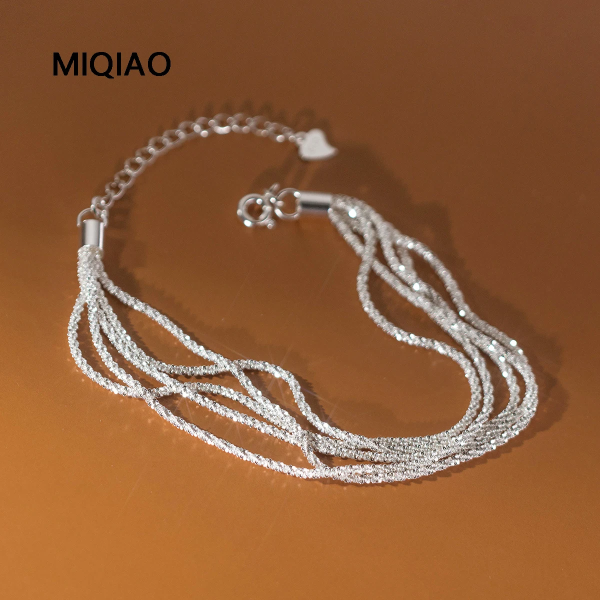 

MIQIAO 925 Sterling Silver Popcorn Chain Bracelets For Women Multilayer Silver 925 Jewelry Women's Hand Bracelets New In