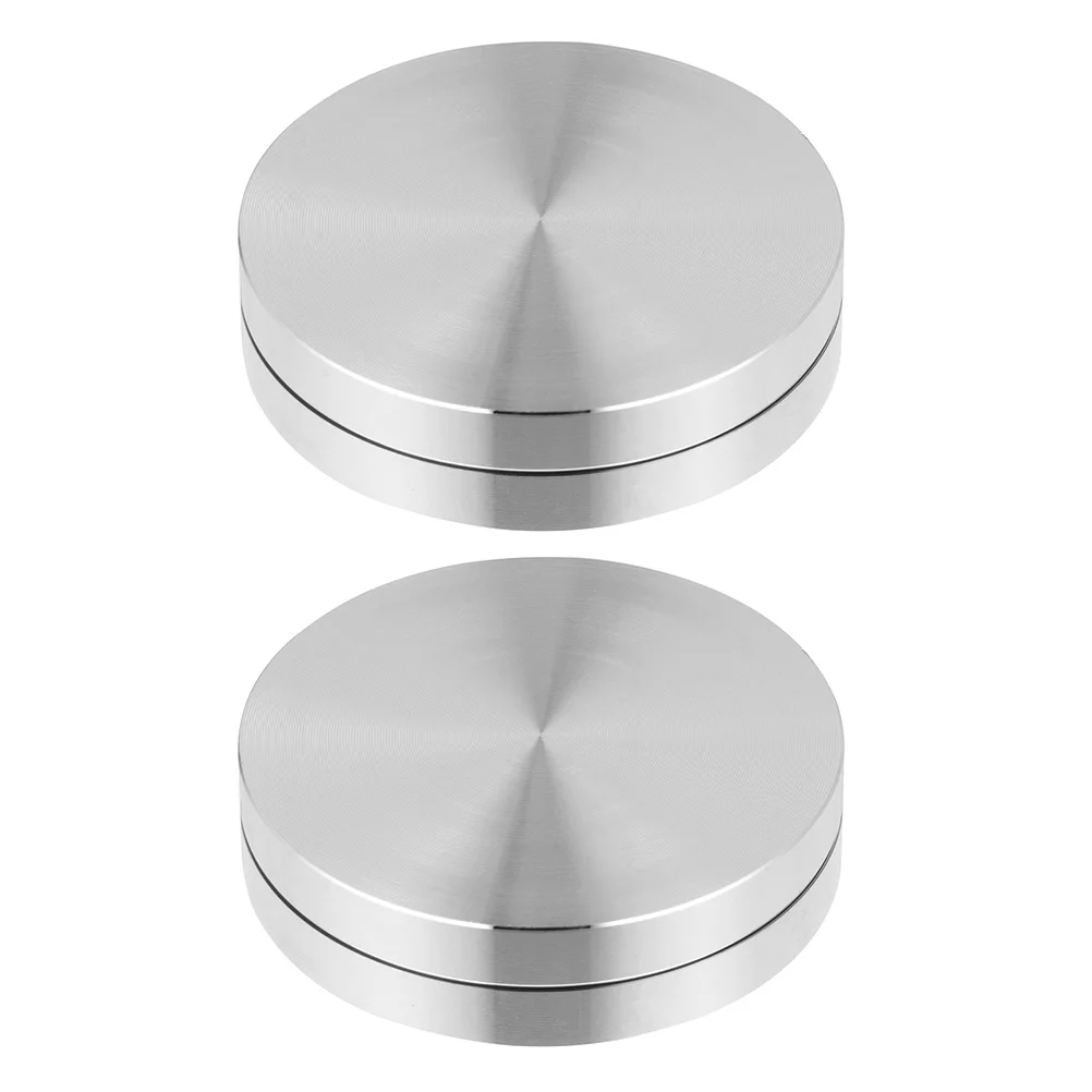 

2 Pcs Workbench Turntable Base Rotating Bearing Tool Tray Rotable Cake Swivel Alloy Aluminum
