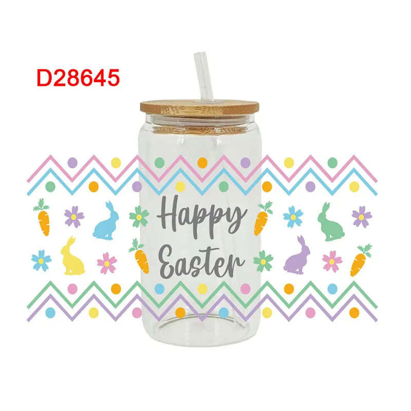 UV DTF Transfer Sticker Easter For The 16oz Libbey Glasses Wraps Bottles Cup Can DIY Waterproof Decals D28638 Dtf Transfer Sticker