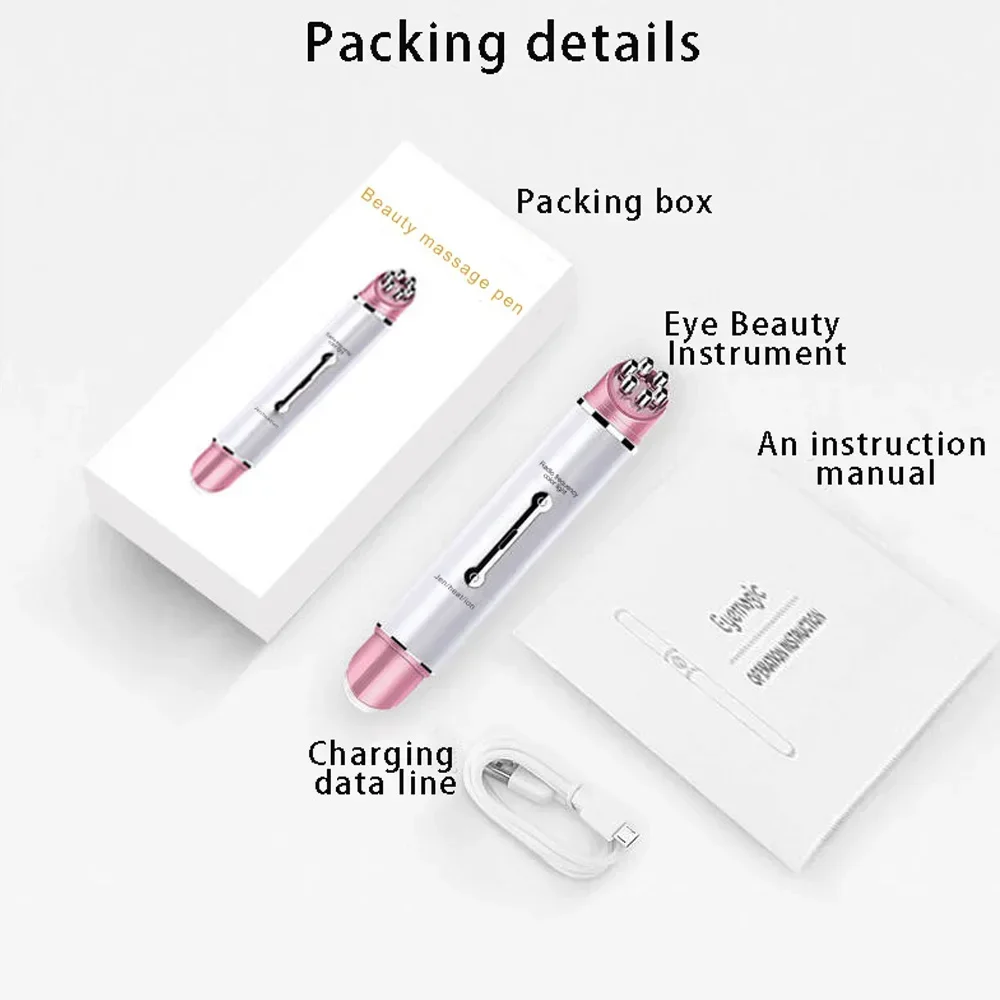 Electric Facial Eye Massager Pen Vibration Double Head EMS Rejuvenation Eye Machine LED Photon Skin Rejuvenation Anti-wrinkle