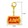 2025 Feng Shui Golden Red 3 Celestials Keychain w5602 2