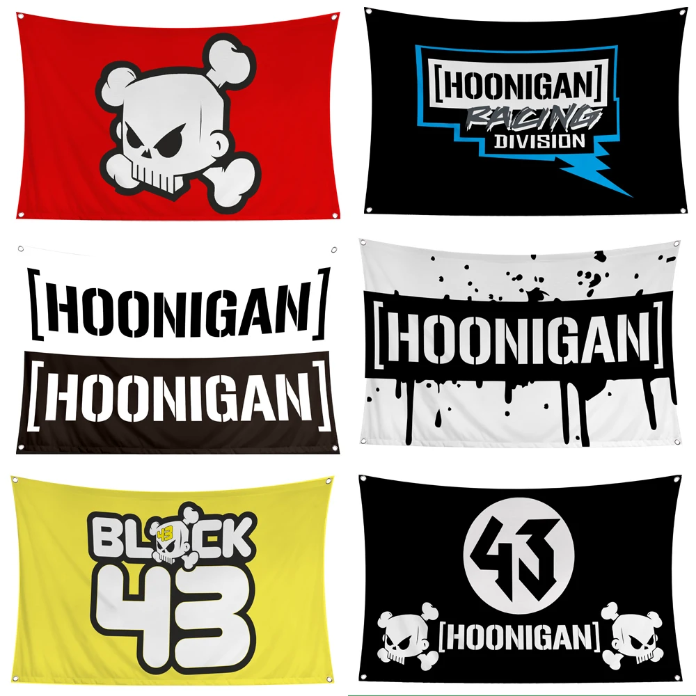 Фото 2 × 3 фута, 3 × 5 футов, флаг Hoonigans, полиэфир цифровая печать Racing баннеры на машину для декора №1