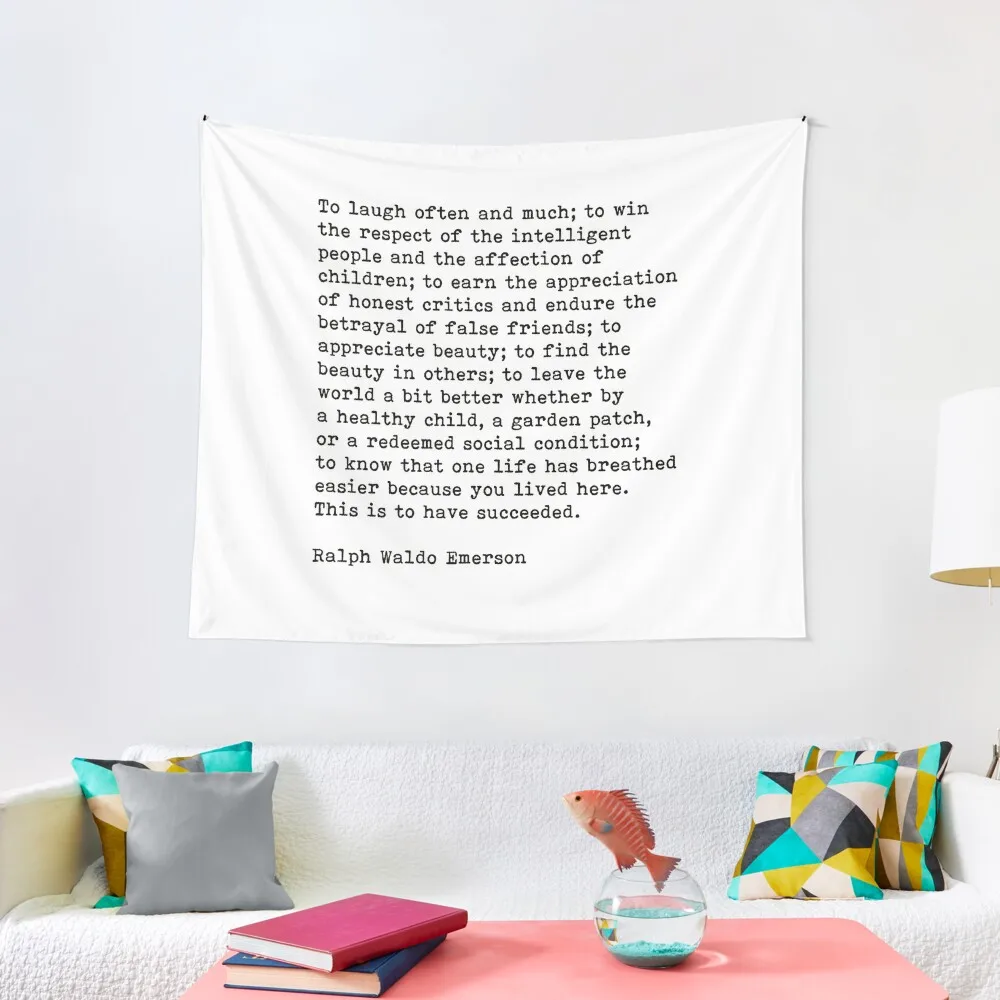 

To Laugh Often And Much, Success, Ralph Waldo Emerson Quote Tapestry Decoration Pictures Room Wall Tapestry