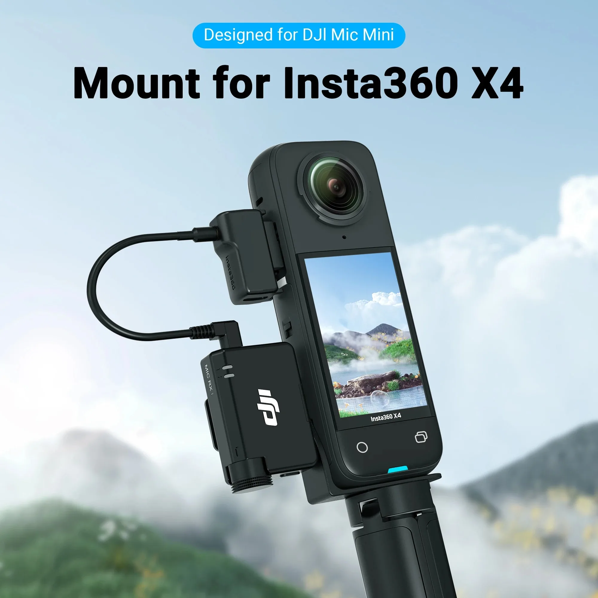 인스타360 X5 카메라 콜드슈 마운트 브래킷 (DJI 마이크 미니 마이크2 RX 수신기 오디오 홀더 어댑터) 인스타 360 x4/3/2 액세서리