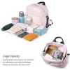 Soboba Waterproof Plaid Pink Diaper Backpack for Moms with Large Capacity and Well-Organized Space Nappy Changing Bag 3