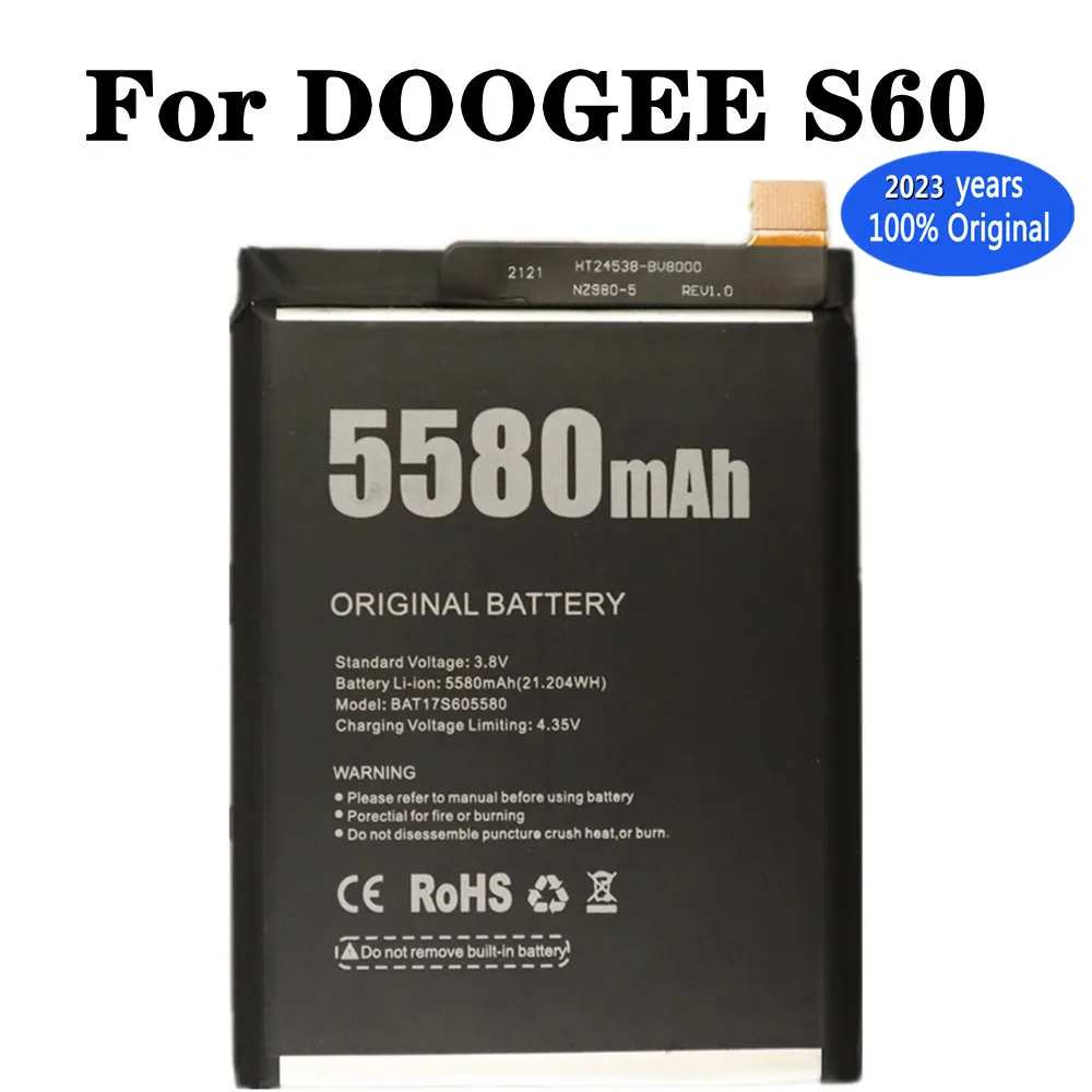 

2023 Years 100% New Original Phone Battery for DOOGEE S60 BAT17M15580 BAT17S605580 5580mAh Parts backup Replacement battery