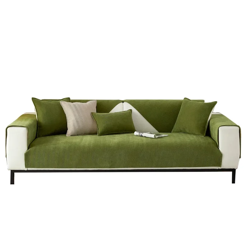 New Modern Herringbone Pattern Sofa Cushion Four Seasons Universal Anti Slip  Dust Chenille Sofa Cover Solid Color Couch Cushion 6