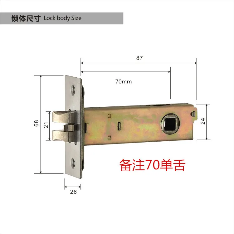 Stainless Steel Lock Body Lock Core Indoor Bedroom Tongue Lock Universal Wooden Door Door Lock Room Home Silent