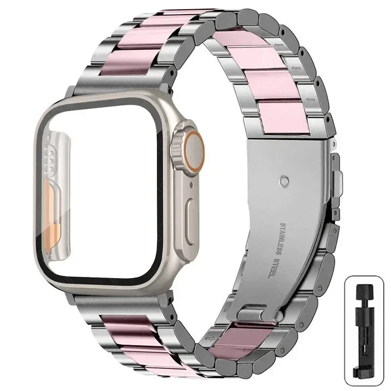 Elegant Stainless Steel Watch Strap with Ultra Case