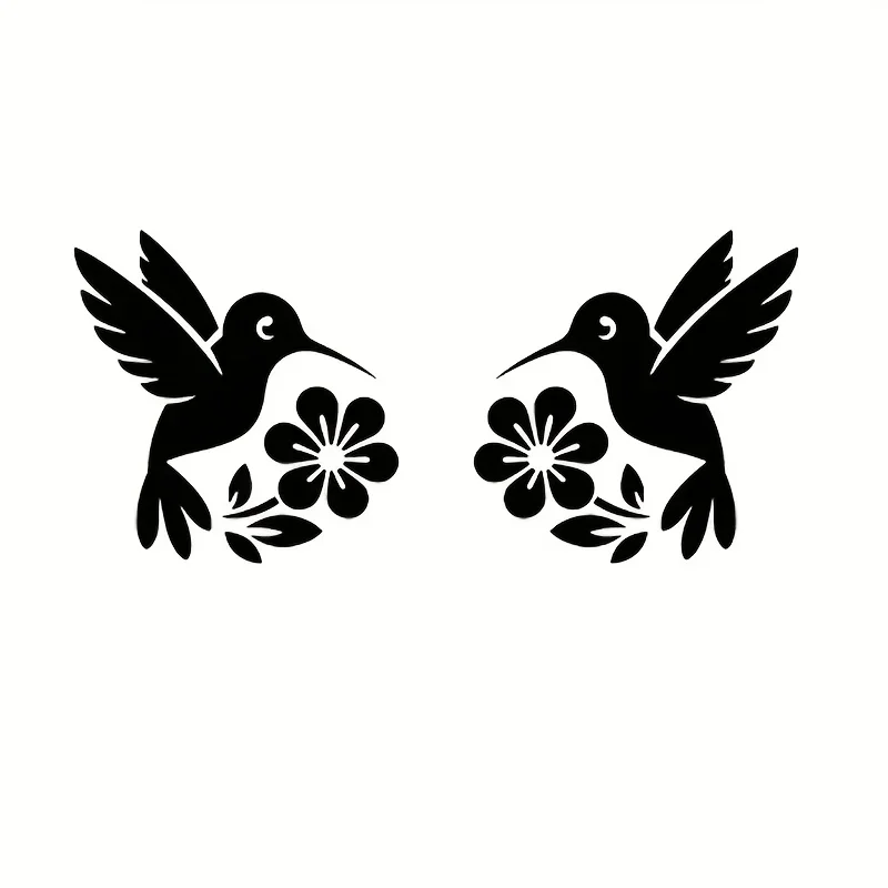 2개/장 벌새 꽃 거울 스티커 자동차 장식 스티커