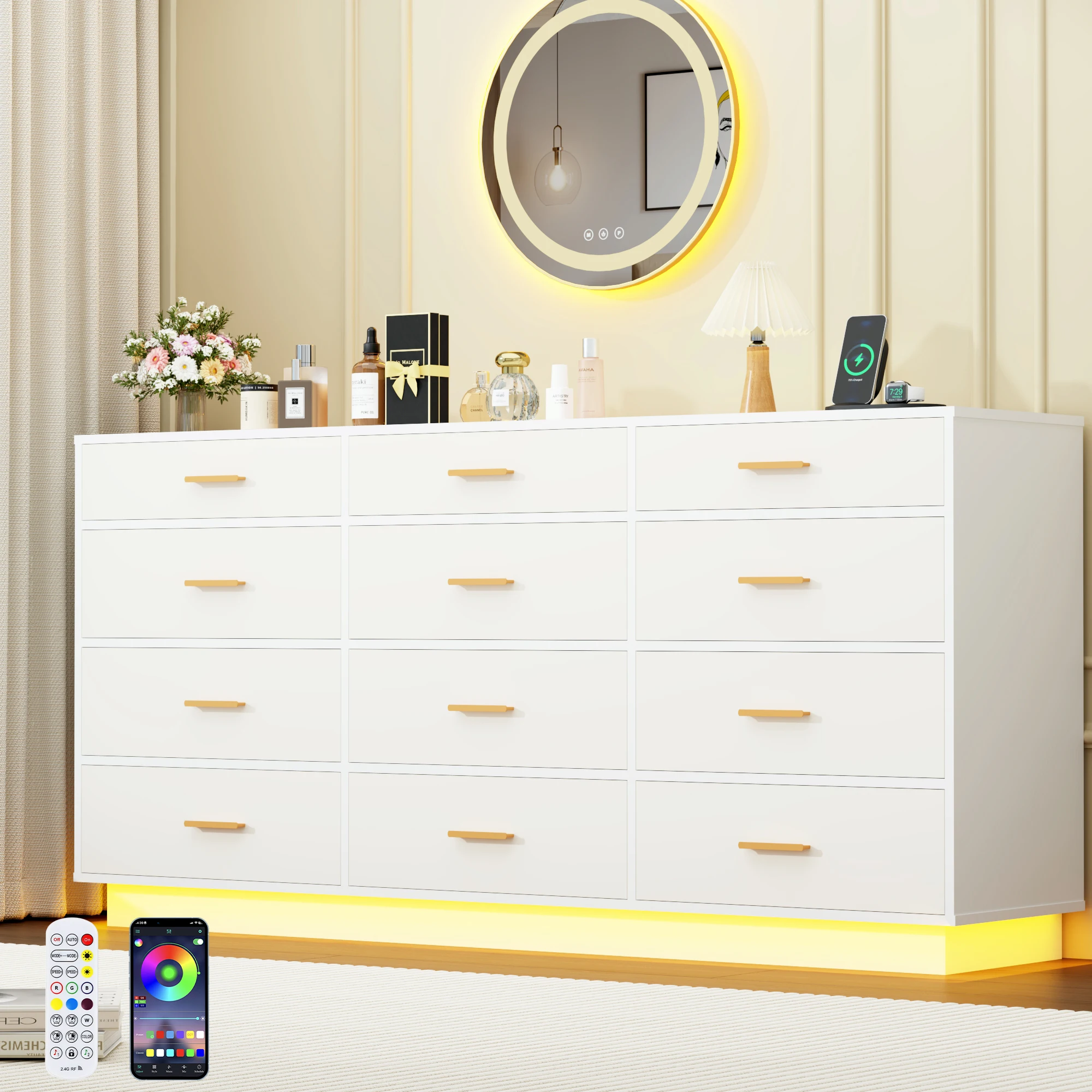 12-Drawer LED Dresser 1