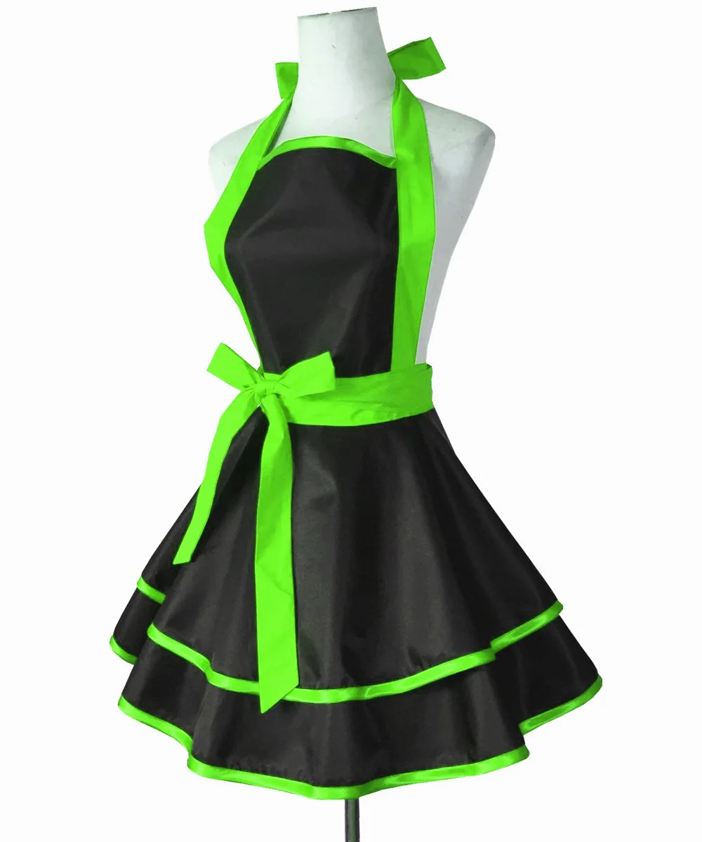 Prinzessin Schürze Frauen Mode Kleid Kellnerin Maid Haushalt Küche Abdeckung Kochschürze – Detail 33