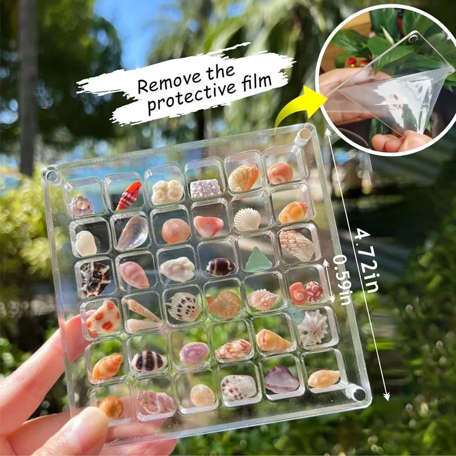 Acrylic Display Box Clear Magnetic Seashell Storage Jewelry Nail Display Container Organizers