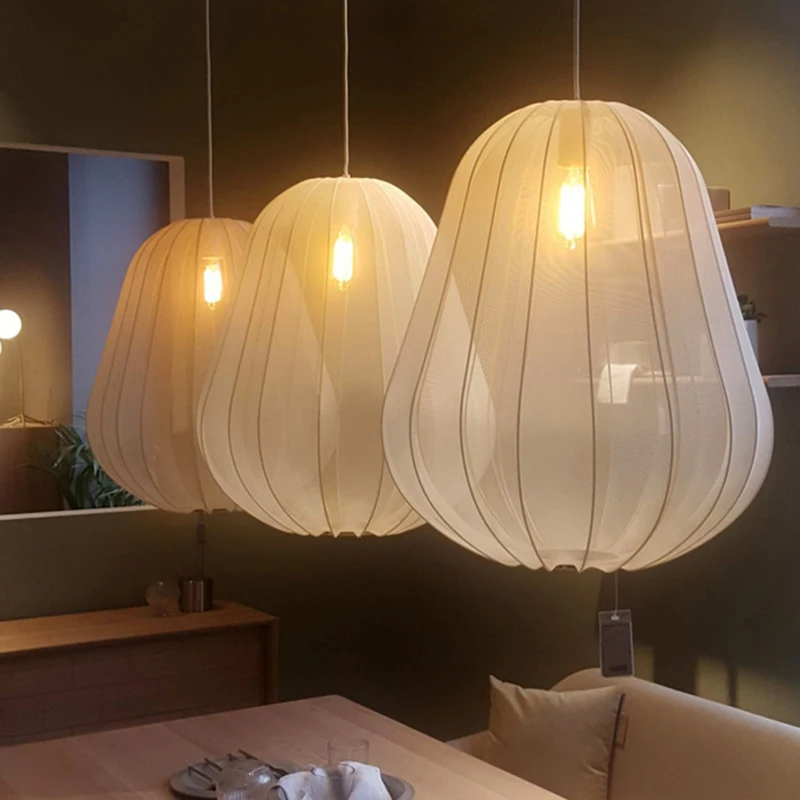 

AiPaiTe European style ceiling pendant lamp with body made of fabric and hardware for living room and bedroom home decor.