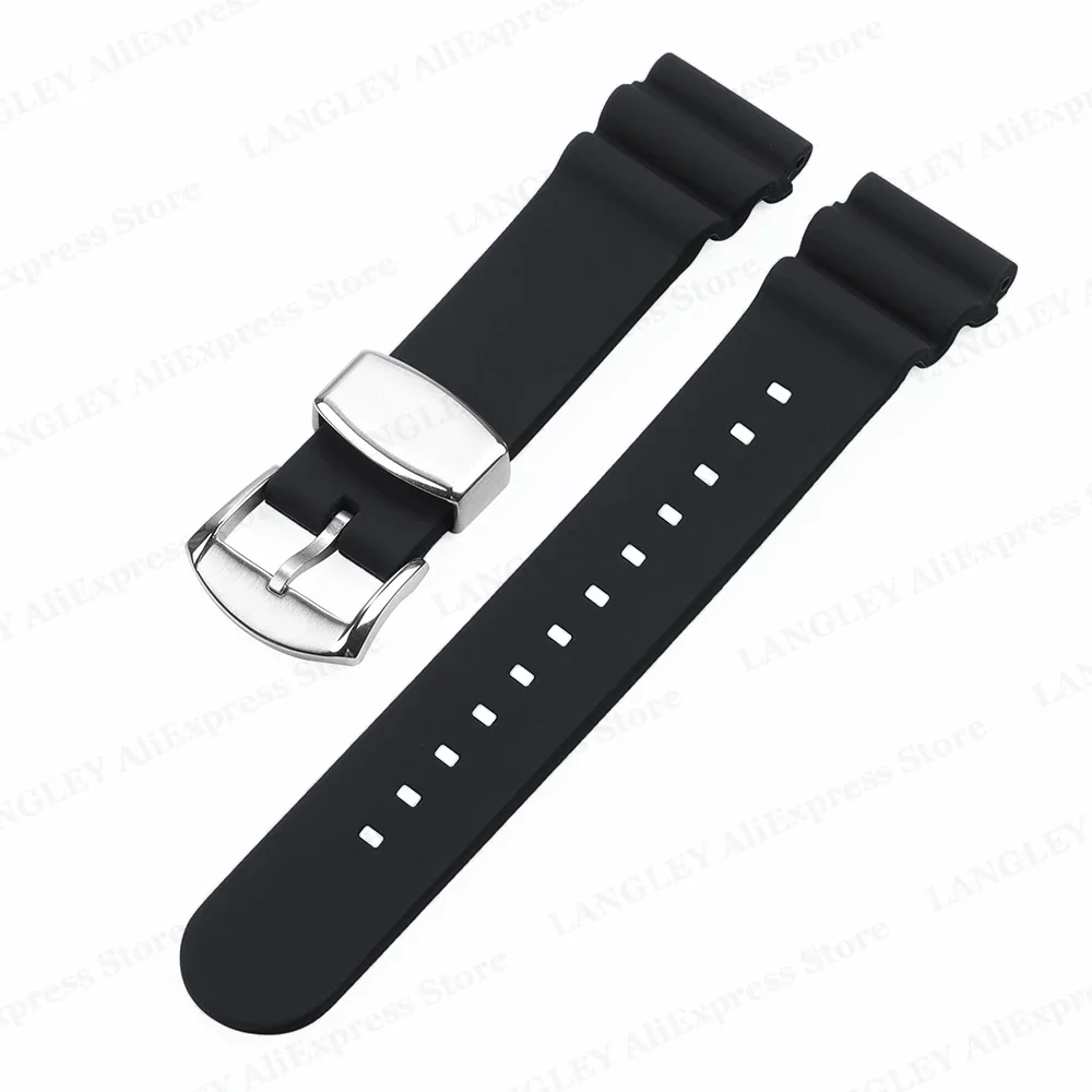 Premium Silicone Watch Band with Ring Clasp and Pin Buckle - Available in 20mm and 22mm