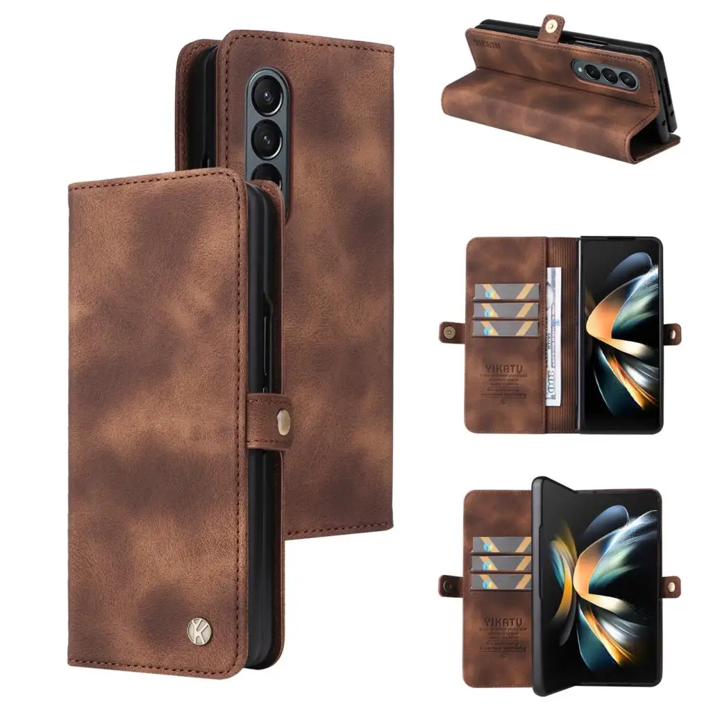 Shockproof Case For Samsung Galaxy Z Fold 3 Z Fold 4 Flip Cover Folding Machine Leather Sheath Protective For Sam Z Fold 4 Cover