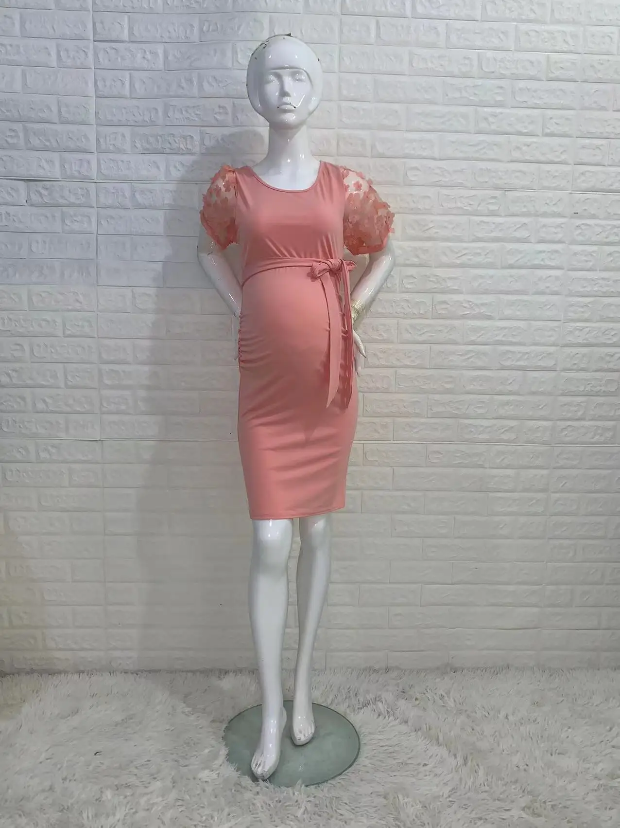 Vestidos de maternidad informales para mujeres embarazadas, ropa de sesión  de fotos de embarazo con flores bonitas, manga corta, verano, 2023 -  AliExpress