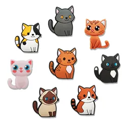 Cat-Themed Shoe Charms Set - Premium Decorative Accessories (8 Pieces) (8Pcs)